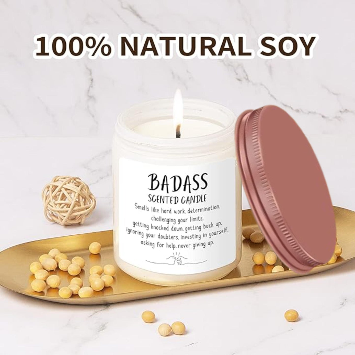 Congratulations Gifts for Women Men, Inspirational Gifts for Women or Men, Friends Coworkers, Birthday Gifts for her Boss Lady, New Job, Promotion Gifts for Women Men,10oz Badass Scented Candle