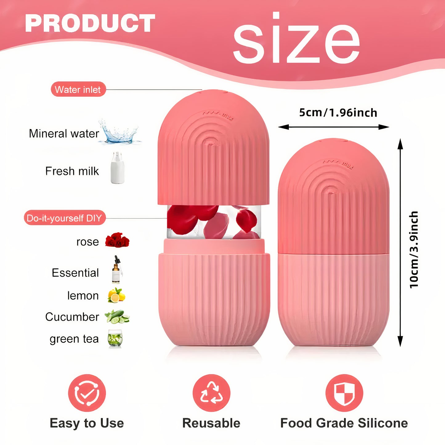 3-Pack Reusable Face Ice Roller; Silicone Beauty Cube Mold for Glowing Skin Pore Tightening & Puffiness Relief