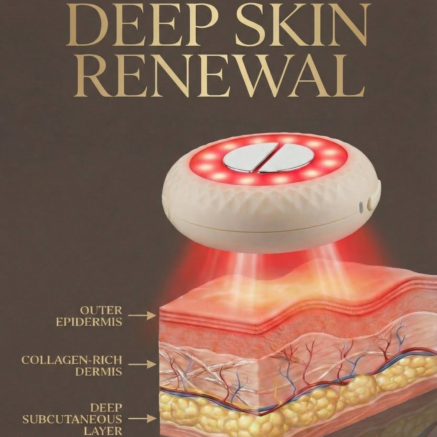 2-in-1 LED Red Light Therapy Skincare Device with EMS & Vibration