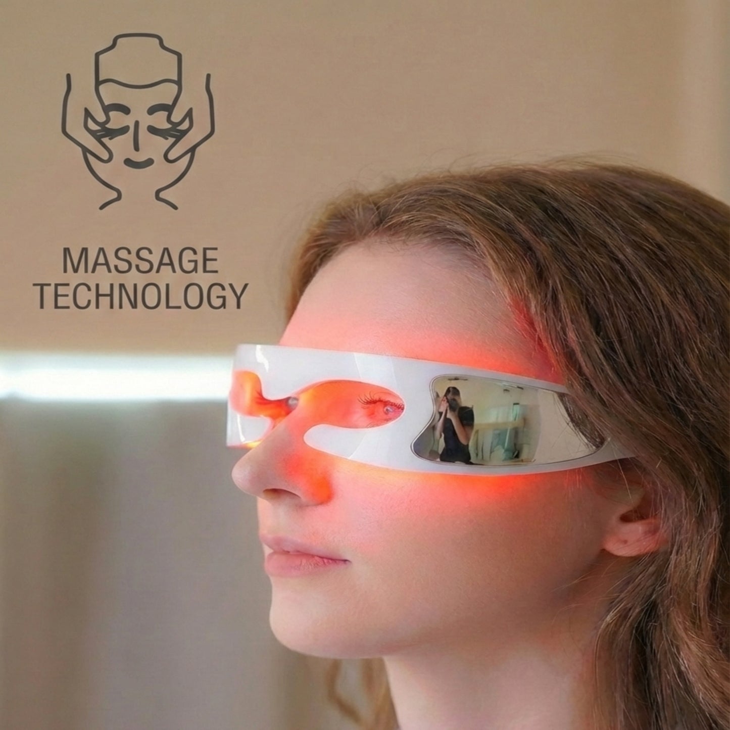 LED Red Light Therapy Advanced Restoration Pro Eye Mask - Anti-Aging Eye Device with Vibration Massage, Collagen-Renewal, At-Home Under Eye Treatment