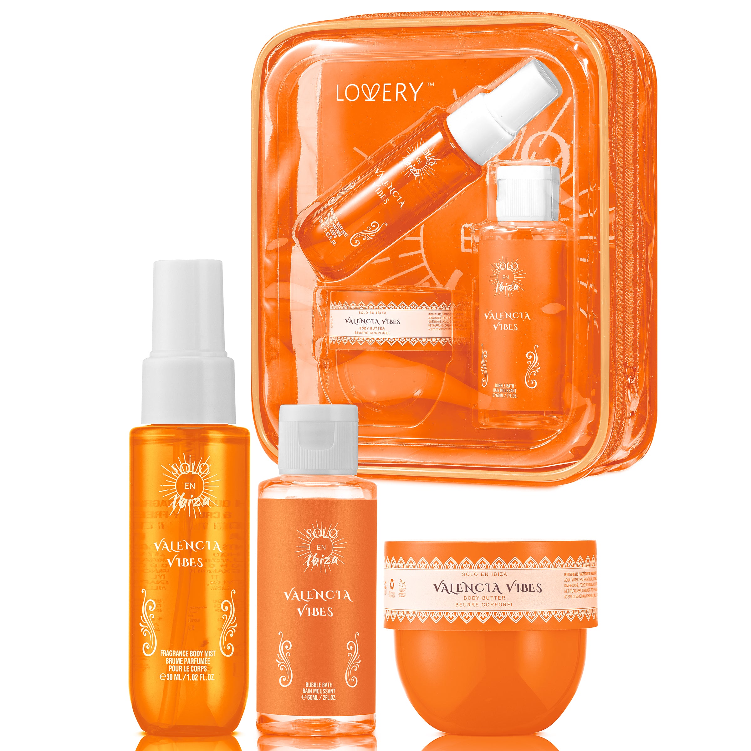 valencia vibes gift set,solo en ibiza,bath body set,citrus body