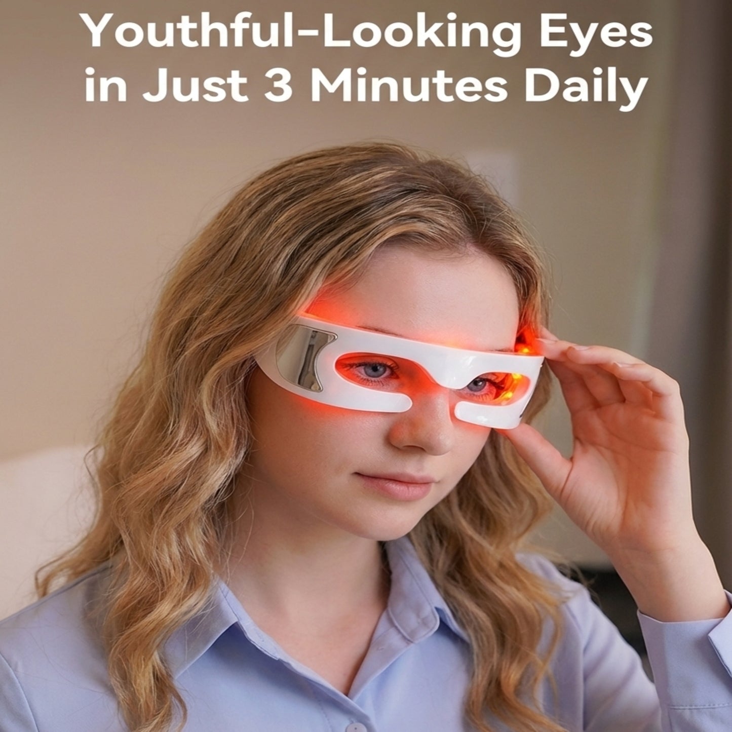 LED Red Light Therapy Advanced Restoration Pro Eye Mask - Anti-Aging Eye Device with Vibration Massage, Collagen-Renewal, At-Home Under Eye Treatment