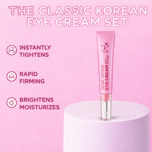 Lovery Korean Skin Care Retinol Eye Cream, Anti Aging & Instant Tightening with Brightening, Firming & Depuffing Korean Under-Eye Treatment