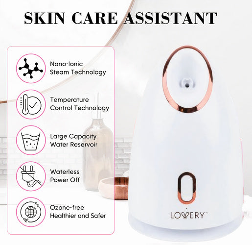 LOVERY Ionic Facial Steamer - Deep Cleanser & Hydration Mist for Radiant Skin