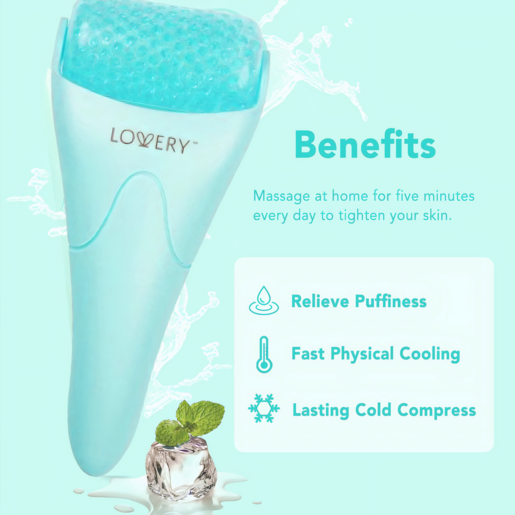 Lovery Gel Bead Face & Body Ice Roller - Refresh, Soothe, and Rejuvenate - Turquoise