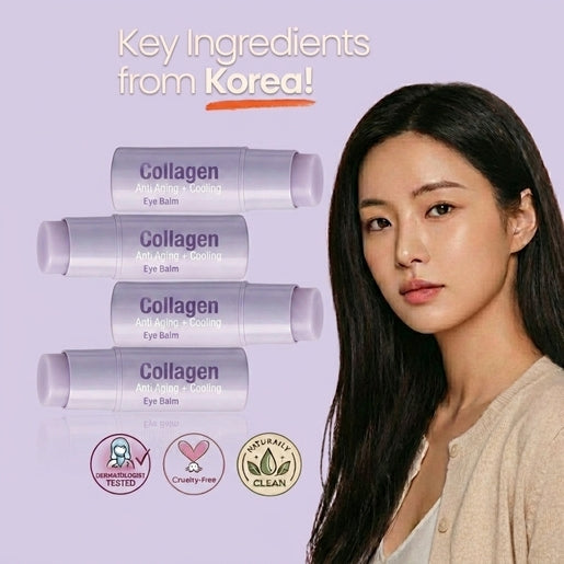 Lovery Collagen Anti-Aging + Cooling Eye Balm - Korean Skin Care Brightening & Depuffing Treatment