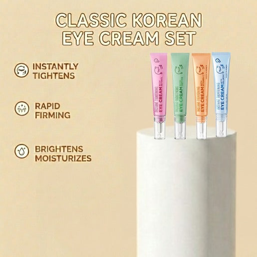 Lovery Korean Skin Care Eye Cream Collection - Instant Tightening Korean Under Eye Treatment Set with Retinol, Hyaluronic Acid, Vitamin C & Peptide