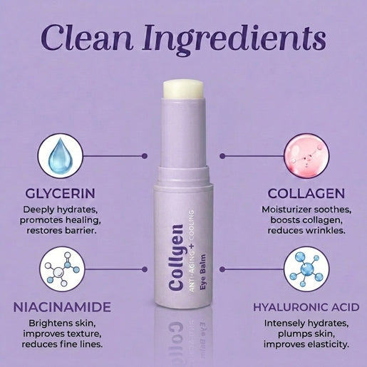 Lovery Collagen Anti-Aging + Cooling Eye Balm - Korean Skin Care Brightening & Depuffing Treatment