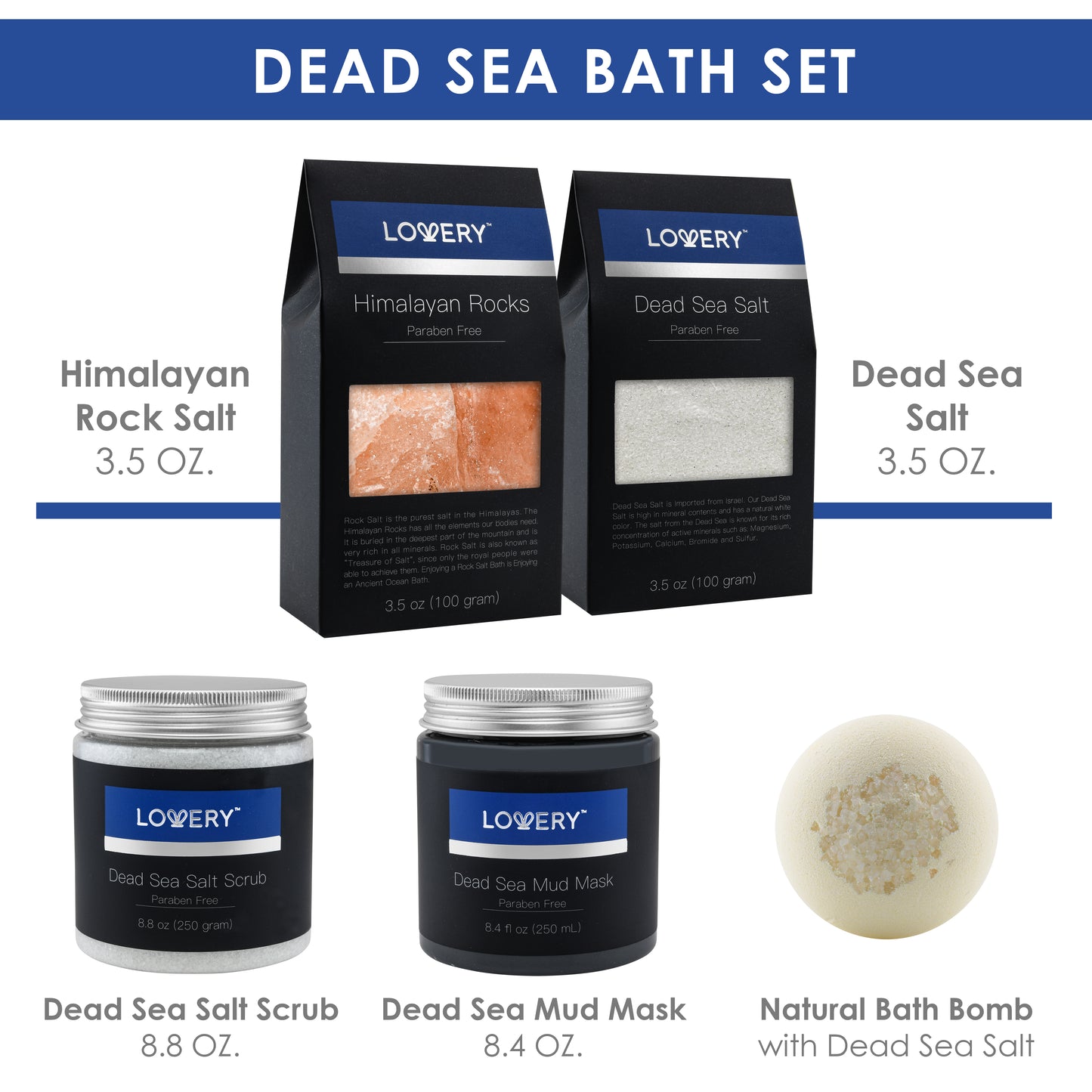 Dead Sea Bath and Body Gift Set - Luxury Bath Essentials with SheaButter - Home Spa Kit