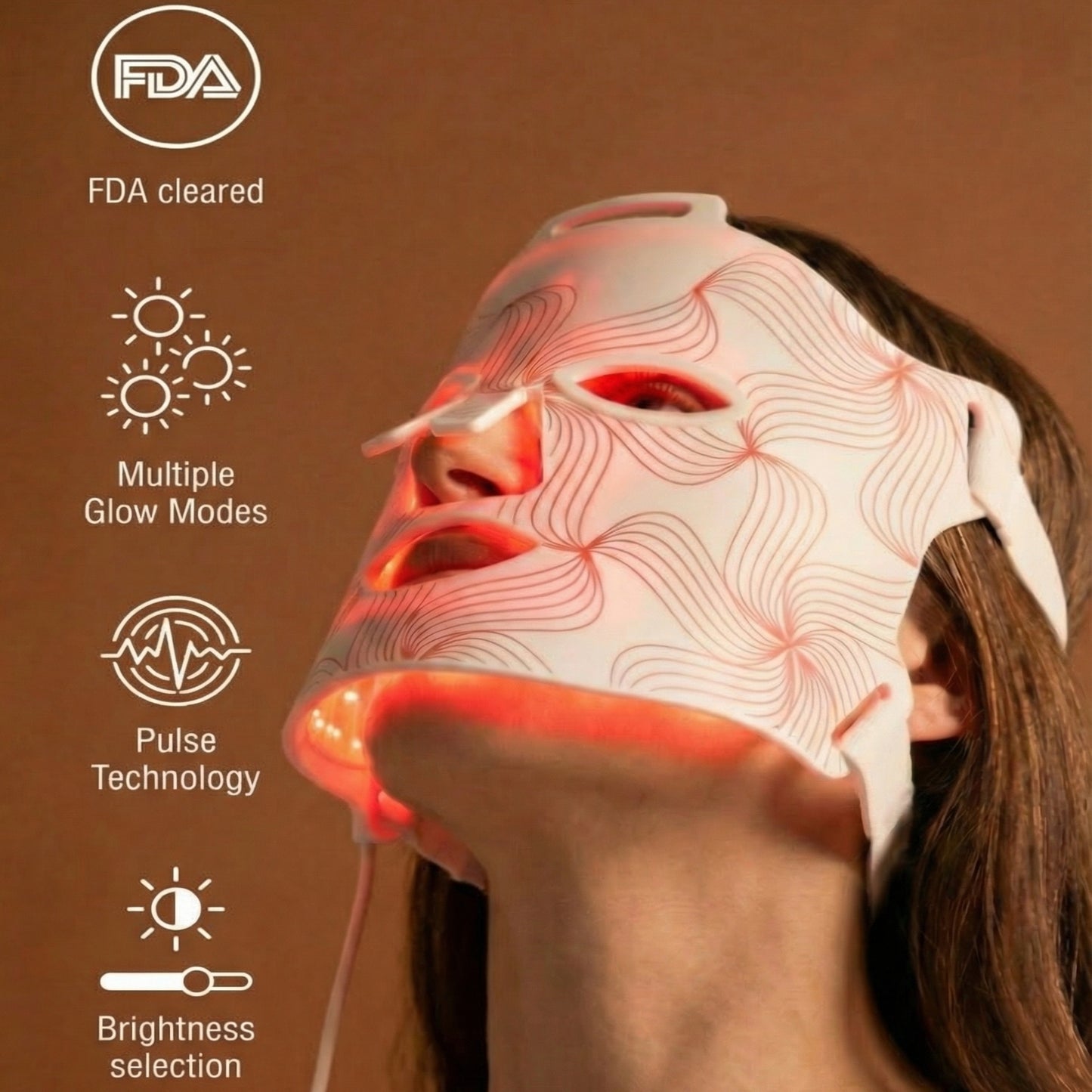 LED Light Therapy Mask with Near-Infrared Light - Medical Grade Silicone - Anti aging Skin Rejuvenation