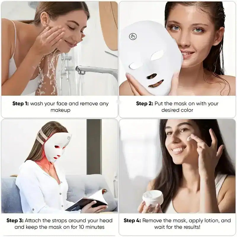 7-Color LED Light Therapy Facial Mask for Radiant Skin - Advanced Skincare at Home