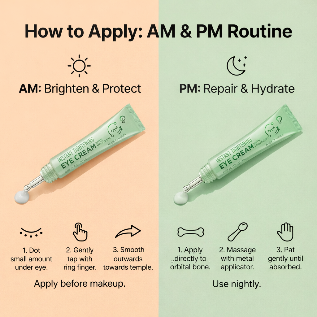 Korean Skin Care Peptide Eye Cream, Instant Tightening, Hydrating, Brightening, Firming & Depuffing Korean Under-Eye Treatment