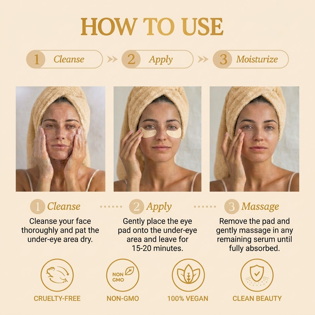 Lovery Vitamin C & Vitamin E Brightening Under Eye Masks - Korean Skincare Hydrating Eye Pad Set - 5 Pairs