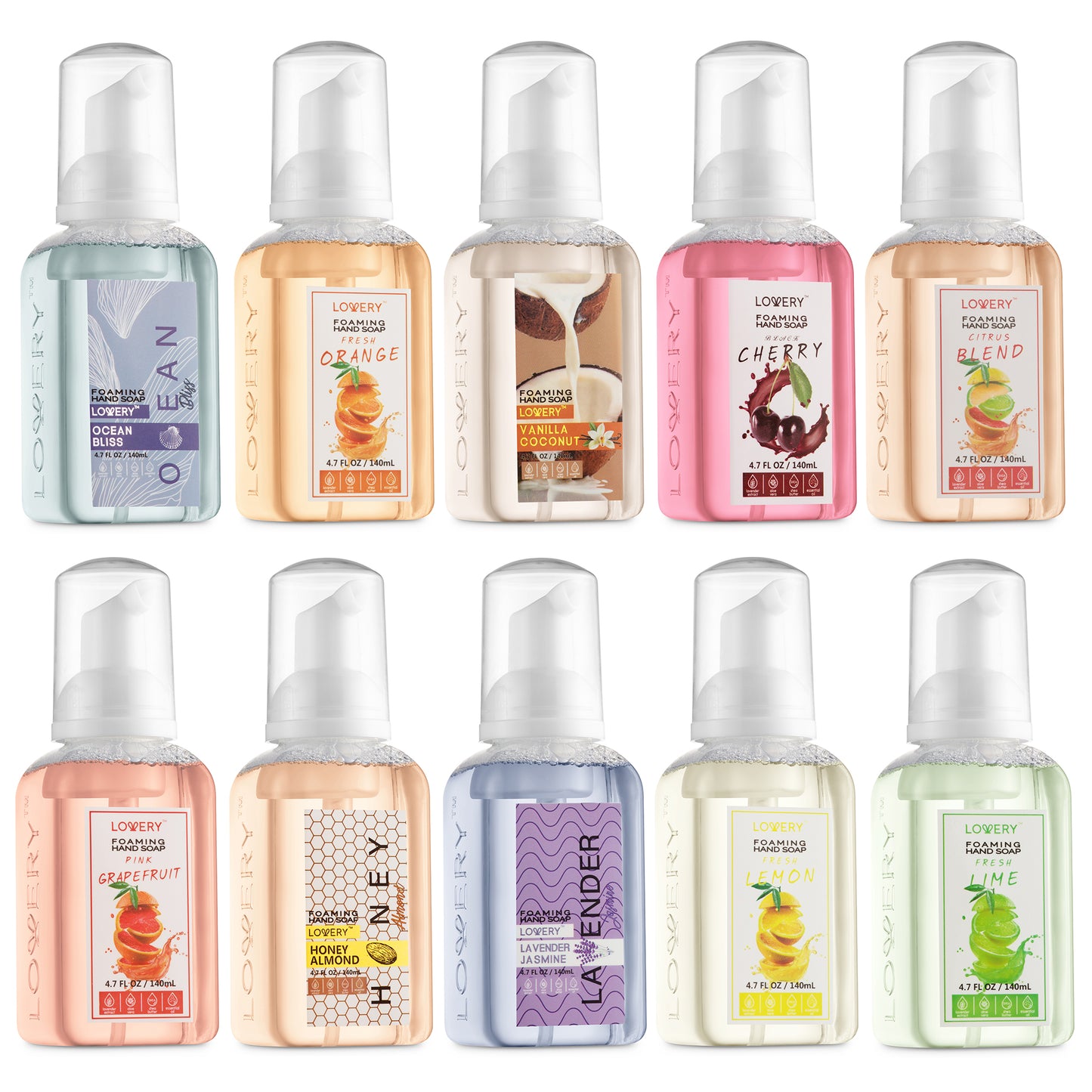 Citrus Foaming Hand Soap - Mini Pack of 10 Scented Hand Wash