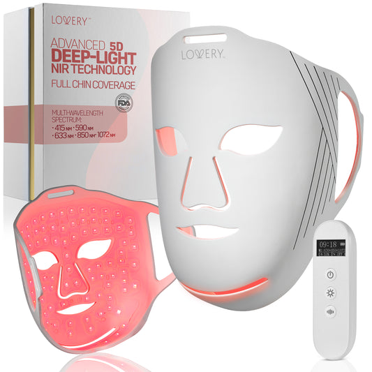 5D Liquid Silicone LED Light Therapy Face Mask - Red, Blue & Near-Infrared Light - Skin Rejuvenation & Acne Care