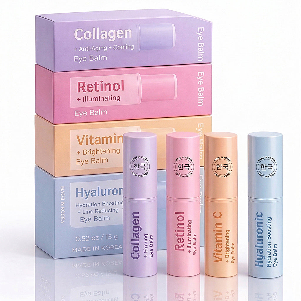 Lovery 4-Step Korean Eye Balm Collection - Korean Skin Care Complete Under-Eye Renewal Set