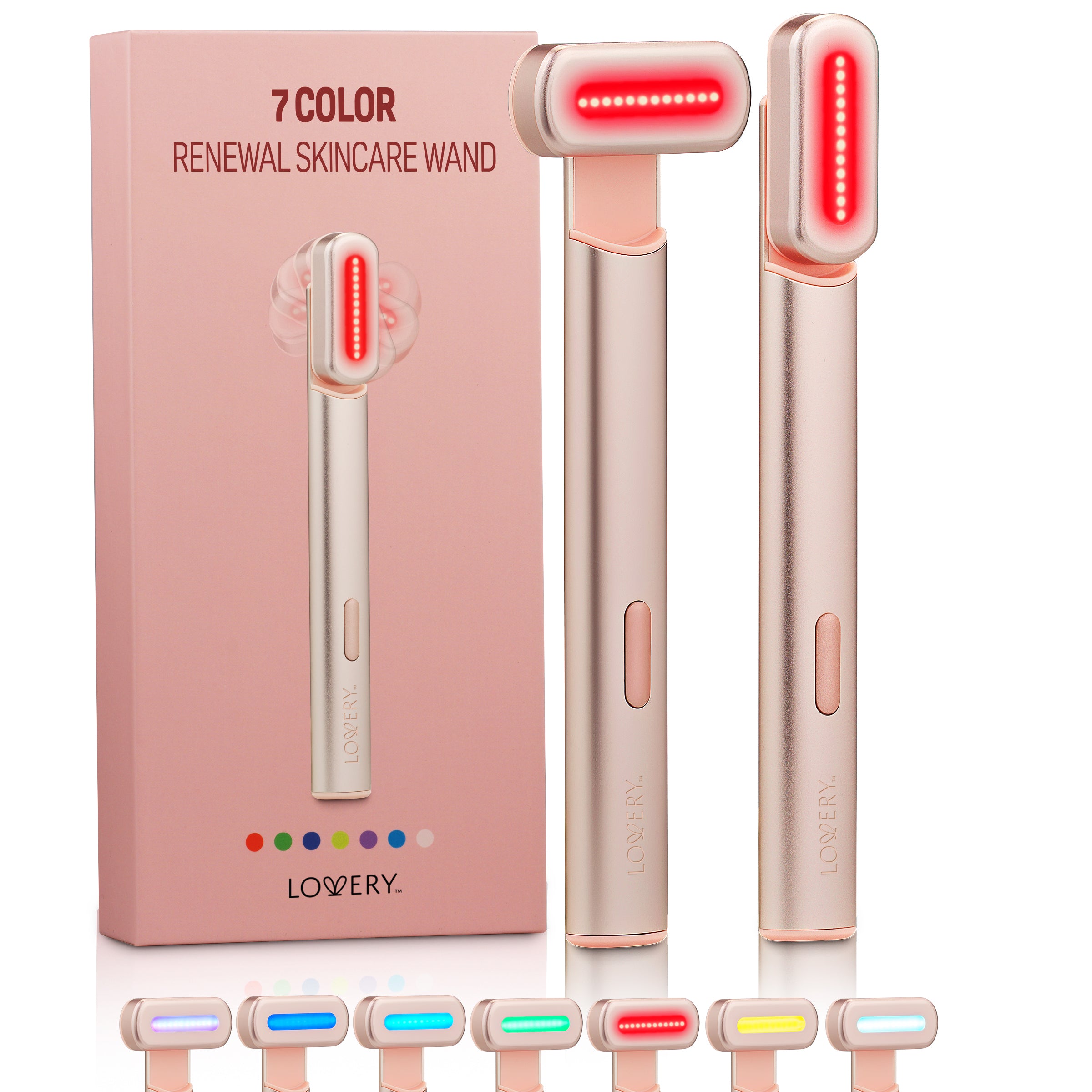 7-in-1 LED Skincare Renewal Wand - 7 Colors & Sonic Vibration | Lovery