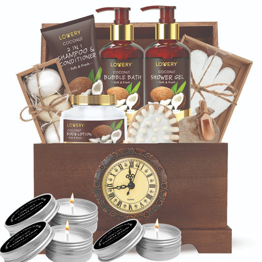 Vintage Style Coconut Deluxe Home Bath Gift Set - 16Pc Body Care