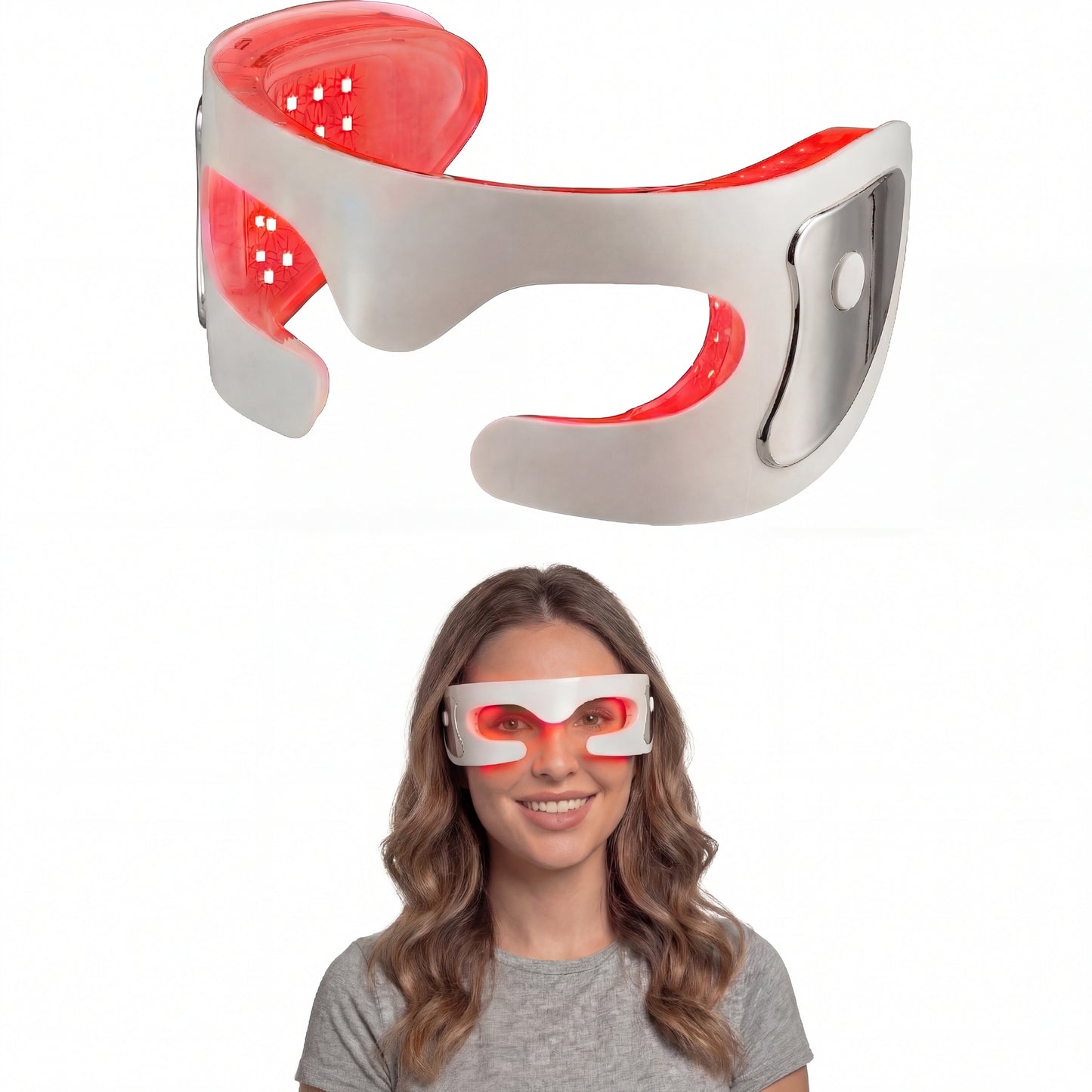 LED Red Light Therapy Advanced Restoration Pro Eye Mask - Anti-Aging Eye Device with Vibration Massage, Collagen-Renewal, At-Home Under Eye Treatment