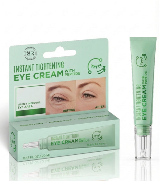 Korean Skin Care Peptide Eye Cream, Instant Tightening, Hydrating, Brightening, Firming & Depuffing Korean Under-Eye Treatment