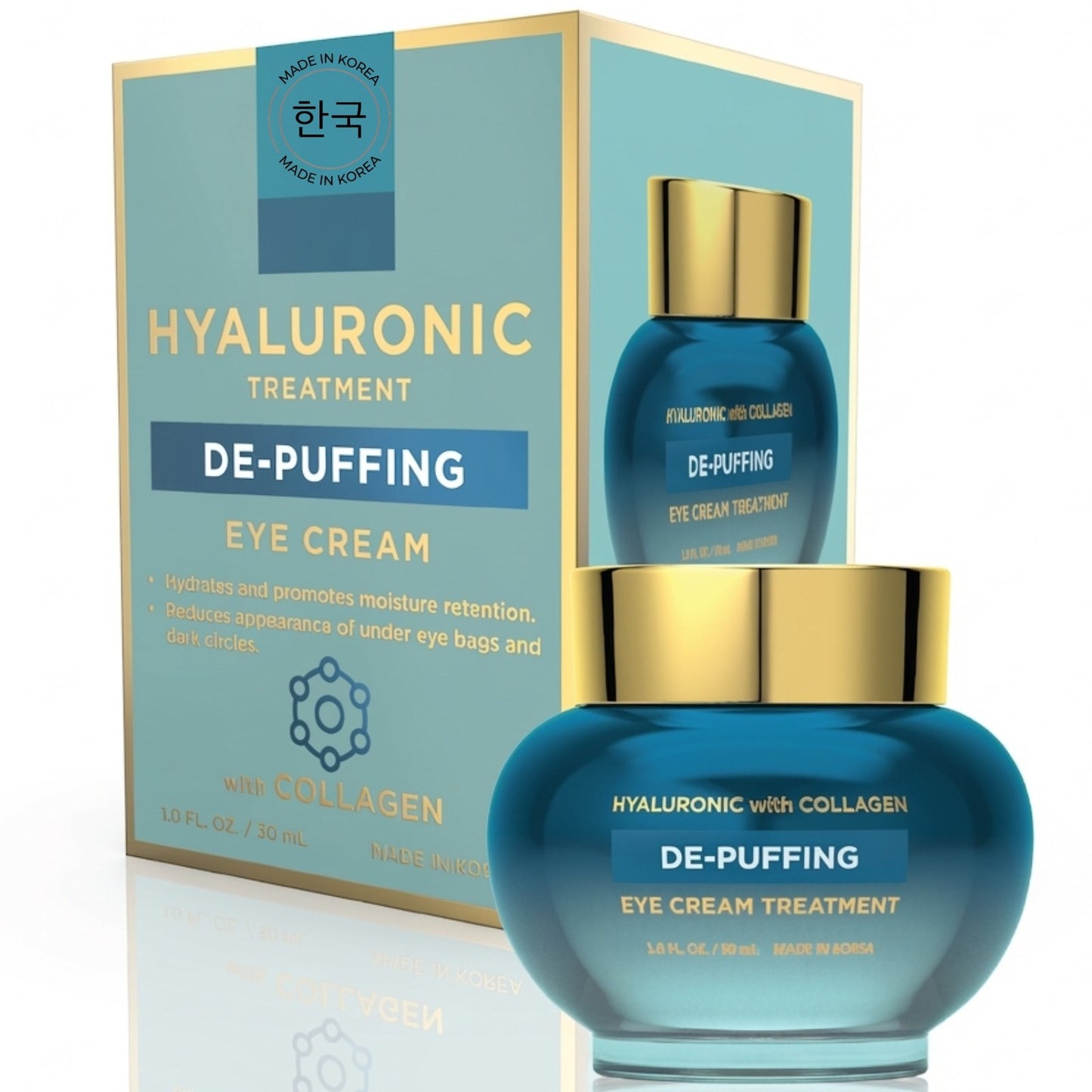 Lovery Hyaluronic Collagen De-Puffing Eye Cream - Korean Skincare Hydrating Eye Treatment