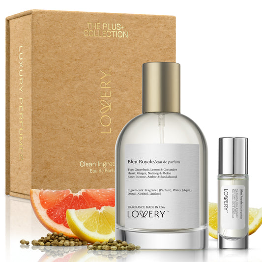 LoveryPlus Bleu Royale Eau de Parfum 2pc. Fragrance Gift Set - Inspired by Chanel Bleu de Chanel, 3.4 fl oz Perfume Spray