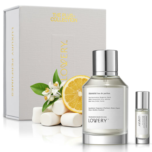 LoveryPlus Amoura Eau de Parfum 2pc. Fragrance Gift Set - Inspired by Kilian Love, Don’t Be Shy, 3.4 fl oz Perfume Spray