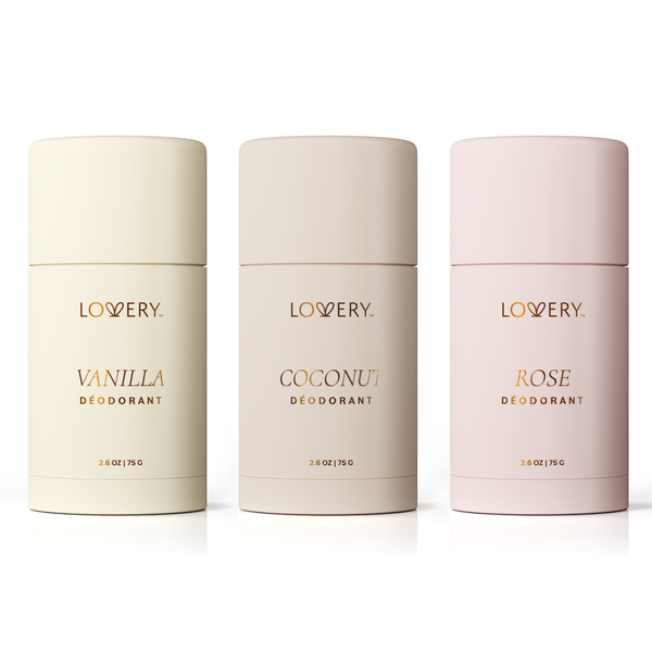 Vanilla, Coconut & Rose Deodorant Sticks – 3Pc Daily Gift Set | Lovery