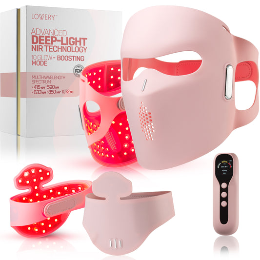 4D LED Red Light Therapy Face Mask and Neck Mask with Near-Infrared Light
