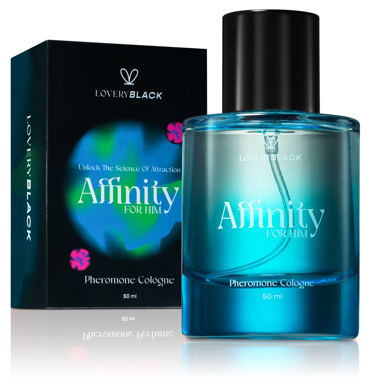 LoveryBlack Affinity For Him Pheromone Cologne - 50ml Spray for Men