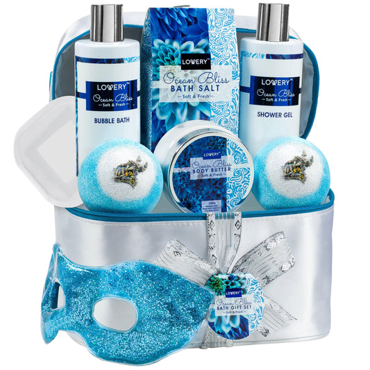 Ocean Bliss Spa Bath and Body Gift Set with Cosmetic Bag - Lovery
