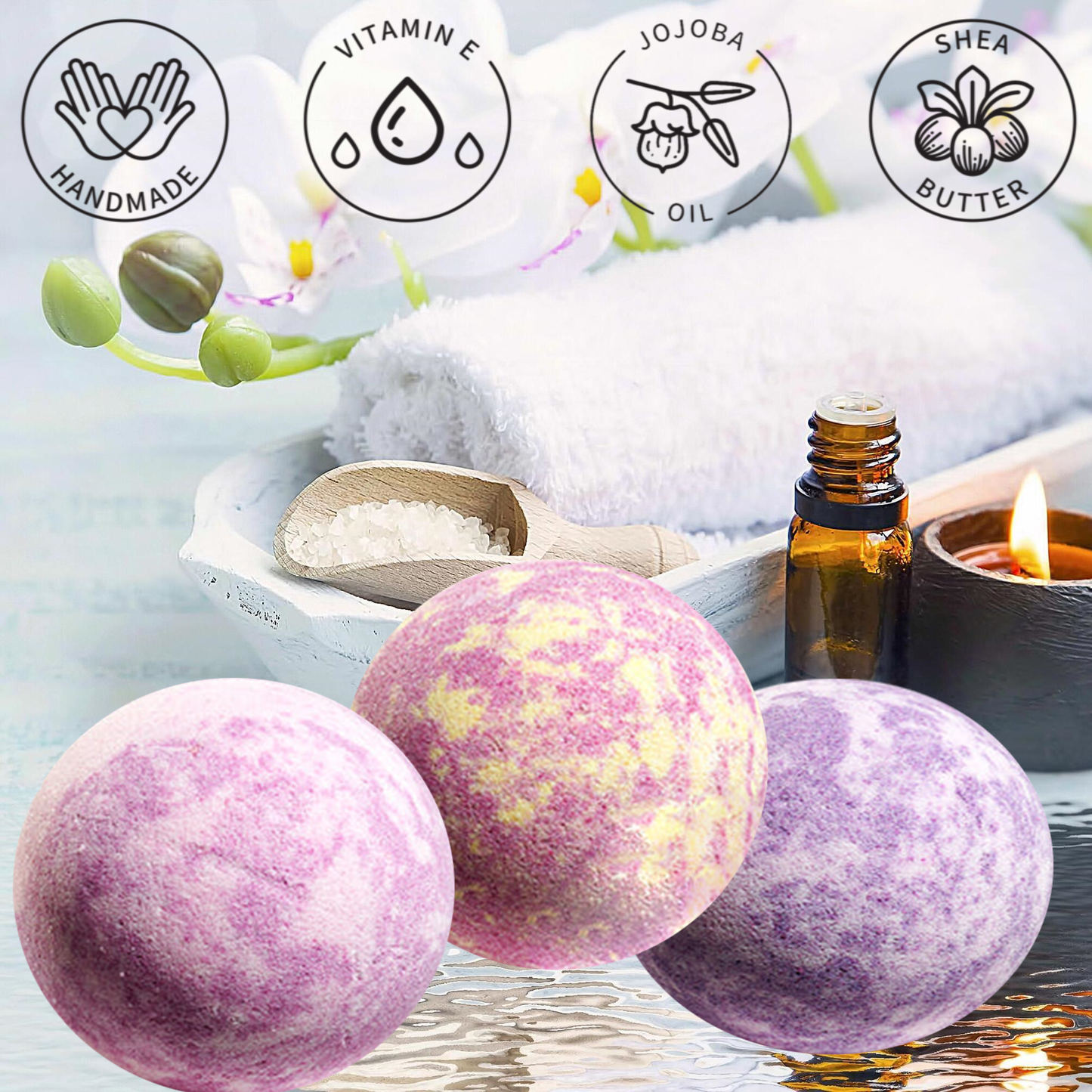  lovery Bath Bombs Gift, Bath Bombs Gift, Handmade Spa Bath Bombs Set, Relaxing Spa Balls Collection, Dissolving Scents in Bathwater, Lavender Healing Bath Bombs, Peppermint Inflammation Relief, Magnolia Skin Care Delight, Nourishing Bath Essentials, Vitamin E and Shea Butter Bliss, Cruelty-Free Bath Bombs, Handmade Love for Self-Care