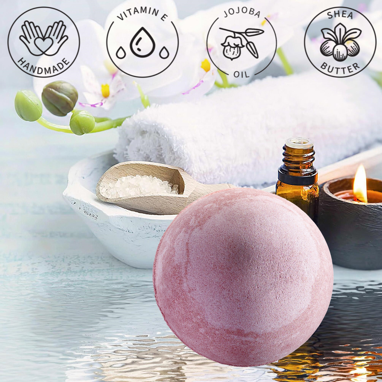 lovery sandalwood bath bomb, sandalwood bath bomb, Sandalwood Bubble Bath Bliss, Fizzy Bath Bomb Delight, Moisturizing Cocoa and Shea Butter, Skin Healing Properties, Antioxidant-Rich Spa Bath, Nourishing Bath Essentials, Vitamin E and Shea Butter Spa, Cruelty-Free Bath Bombs, Clean and Authentic Ingredients, Handmade Love for Self-Care