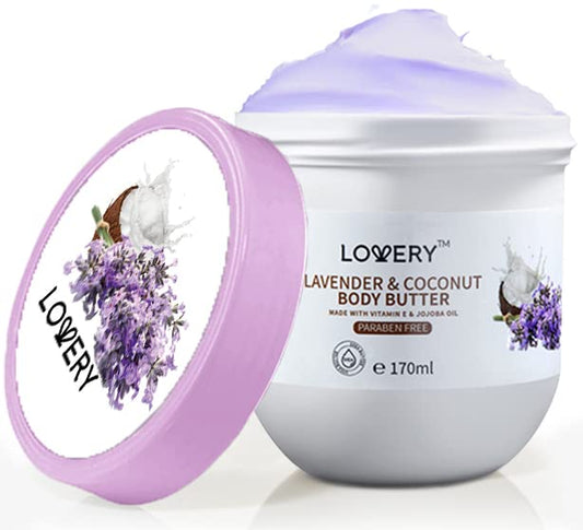 Lavender and Coconut Body Butter - 6oz Whipped Cream