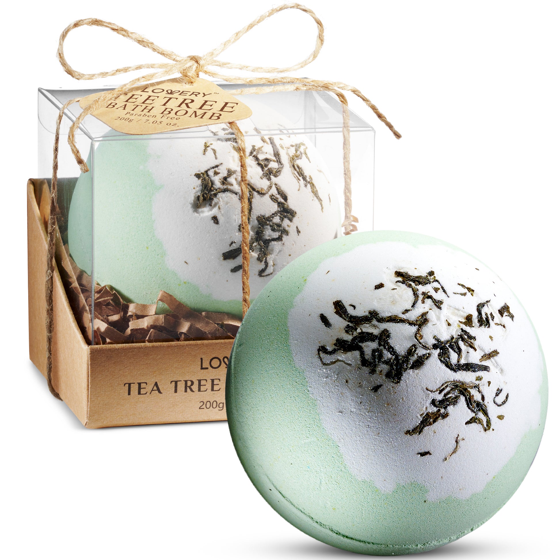 lovery tea tree bath bomb, Tea Tree Bath Bomb, Handmade Spa Fizzy, 7oz Clean Ingredient Spa Ball, Tea Tree Oil Benefits for Skin, Soothing and Antifungal Properties, Relief for Painful and Irritated Skin, Reduction of Redness and Swelling, Nourishing Bath Essentials with Vitamin E, Shea Butter Spa - Cruelty-Free, Paraben-Free Bath Bombs, Vegan-Friendly Handmade Self-Care