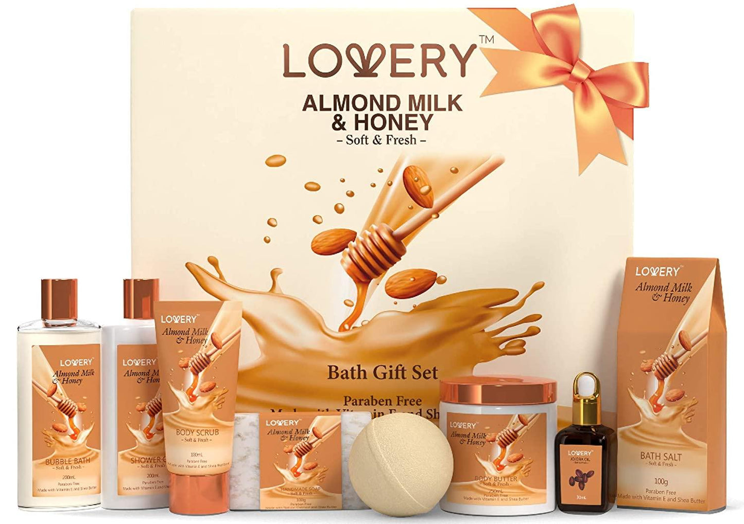 Christmas Gift Basket for Women - 10 Pc Almond Milk & Honey Beauty &  Personal Care Set - Home Bath Pampering Package for Relaxing - Spa Self  Care Kit