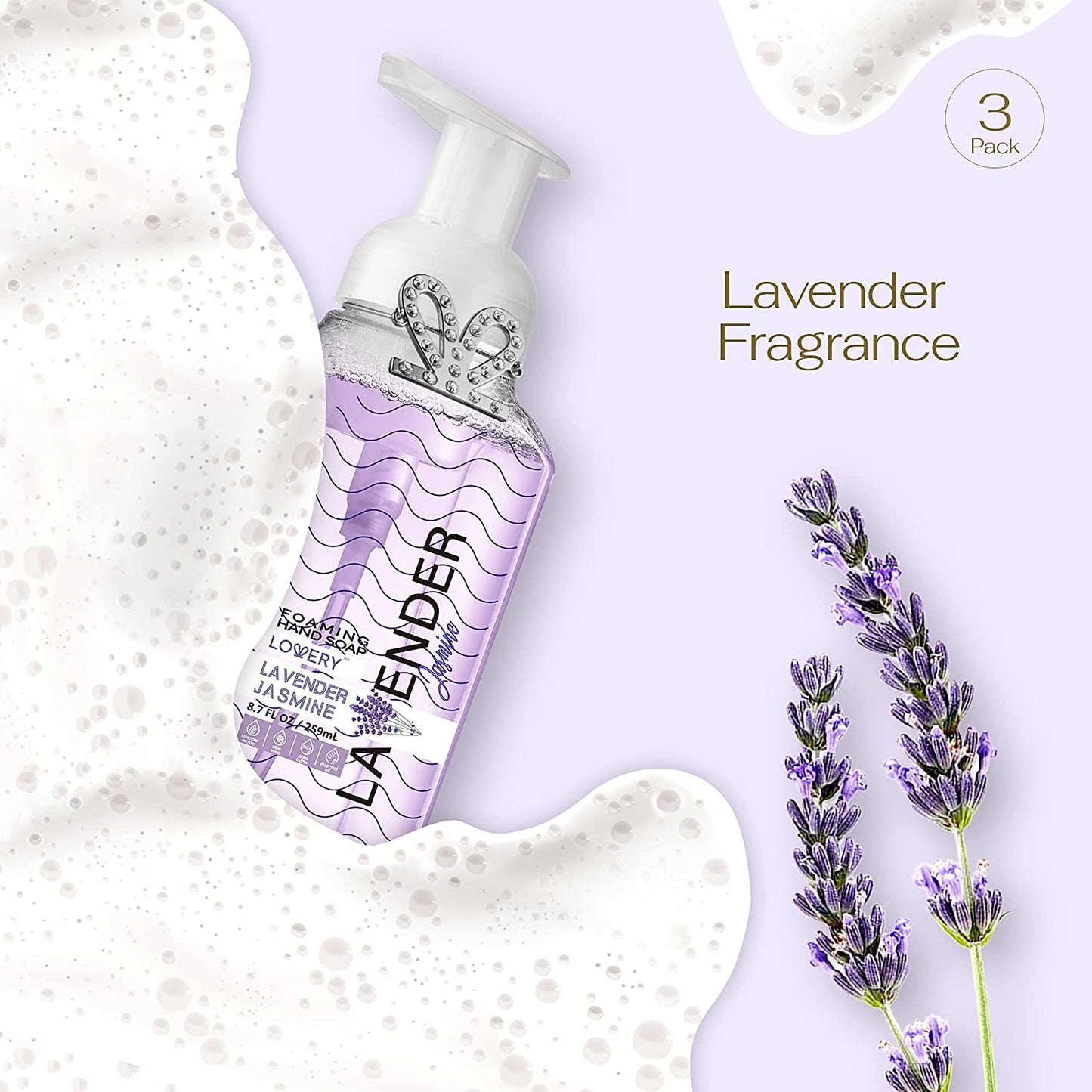 Lavender Jasmine Foaming Hand Soap - Pack of 3