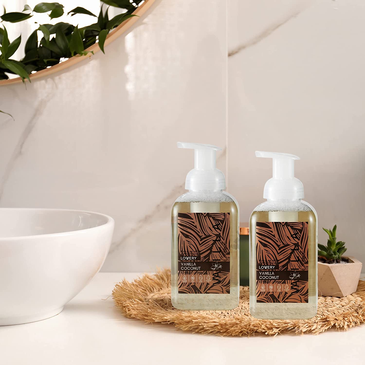 Vanilla Coconut Foaming Hand Soap 2pc hand Body wash, self care
