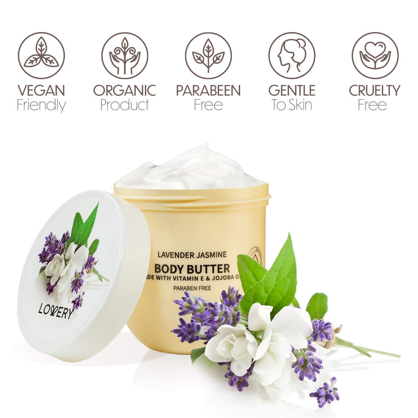 Lavender Jasmine Body Butter - 6oz Whipped Cream