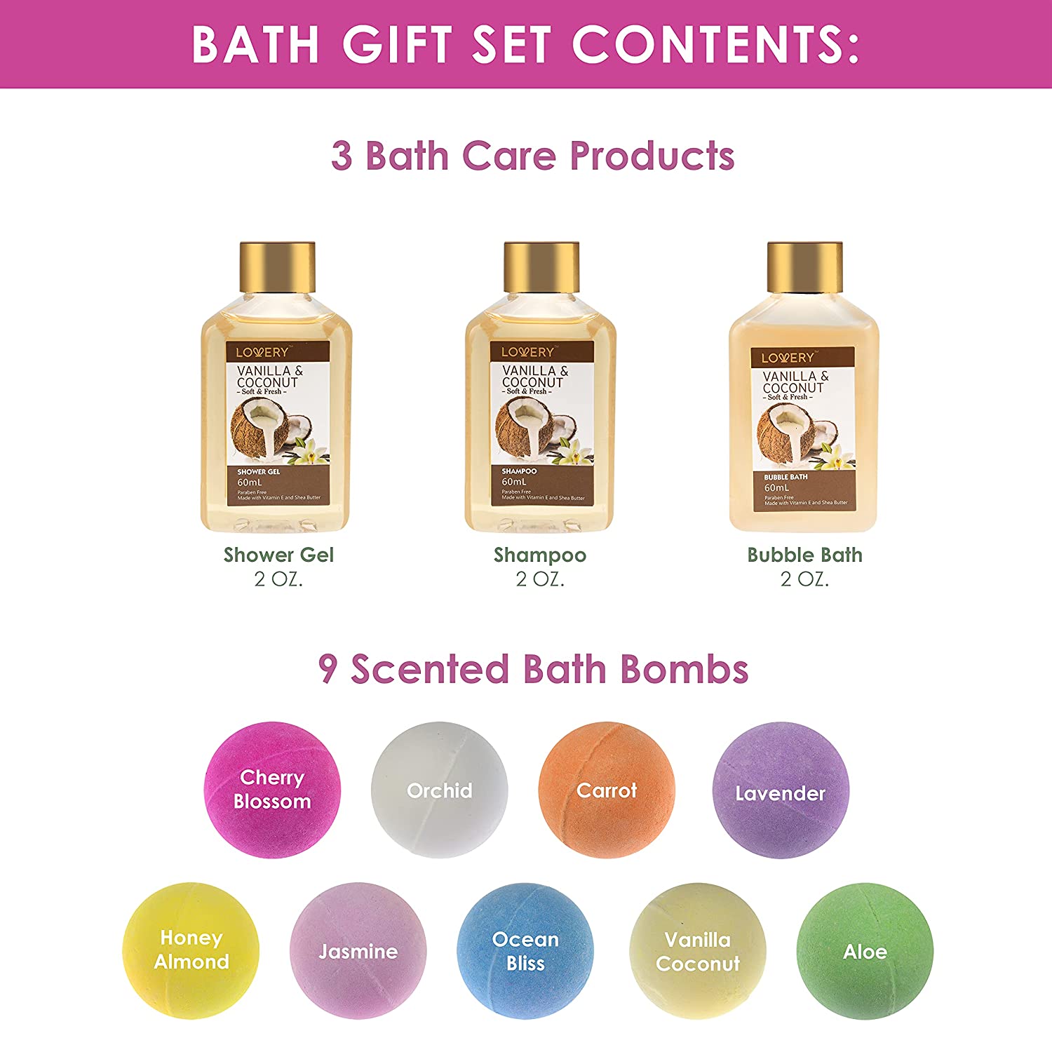 Lovery Bath Bombs Gift Set - 12pc Home Spa Kit | One Size | Bath + Body Value Sets | Beauty | Valentine's Day