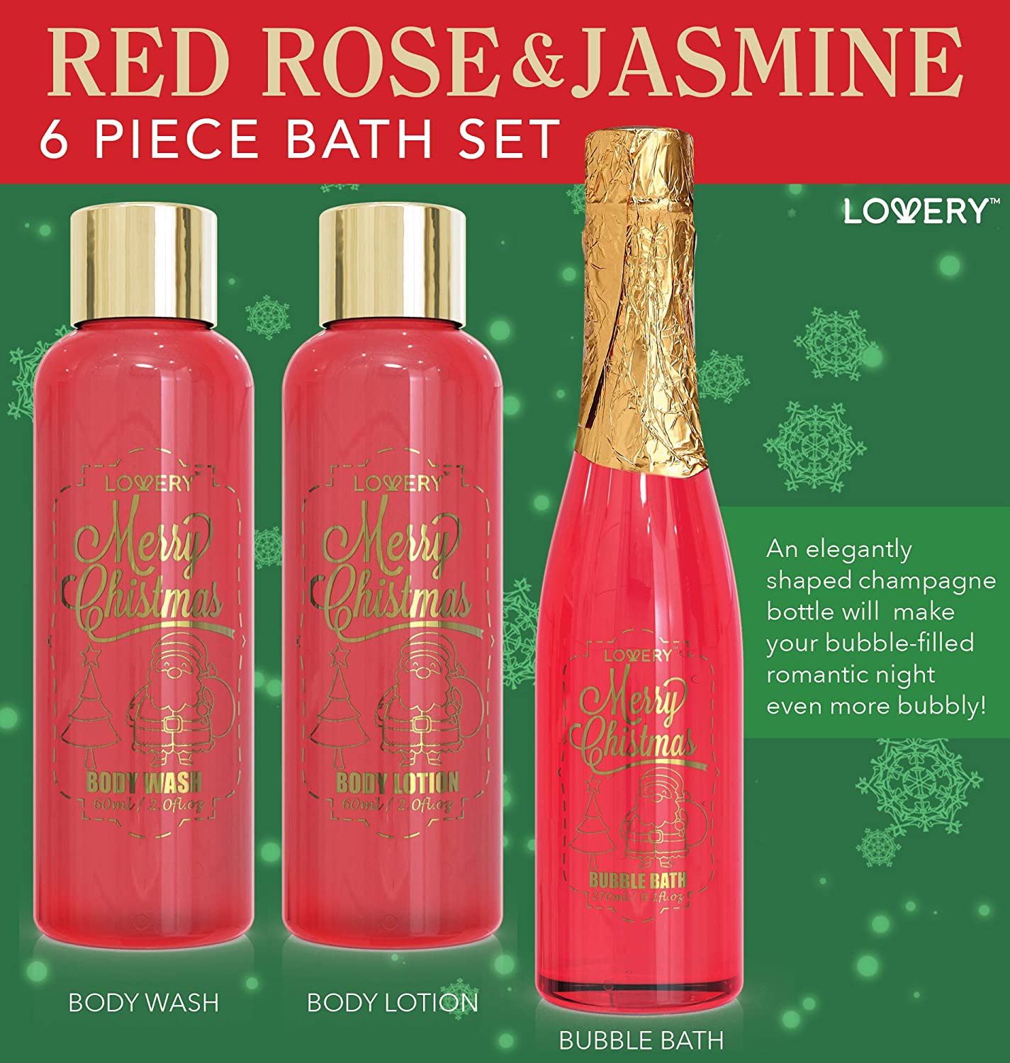lovery body care set, body care set, Red Rose and Jasmine Christmas Gift, Red Rose and Jasmine, Holiday Stress Relief Gift Set, Calming Facial Spa at Home, Therapeutic Hot and Cold Compress, Reusable Christmas Eye Mask, Jasmine & Red Rose Bath Indulgence, Soothing Fragrance for Relaxation, Pure Ingredients for Skin Care, Shea Butter Moisturizing Bliss, Age-Reversing Antioxidant Spa, Cruelty-Free Luxury Bath Products