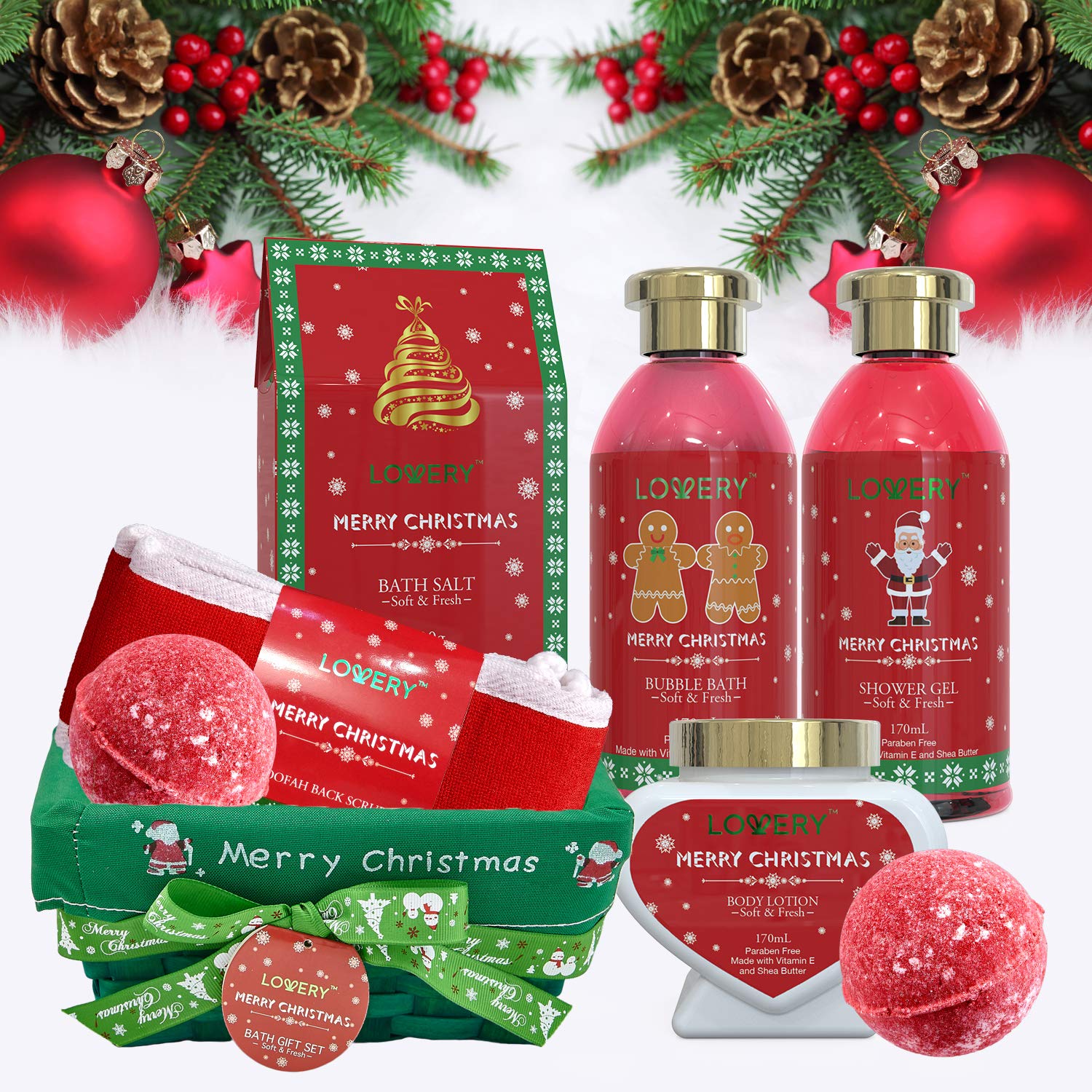 lovery Merry Christmas Gift, lovery Strawberry Sandalwood, Merry Christmas Gift, Christmas Bath Bliss, Festive Bath Bomb Set, Holiday Spa Treats, Fruity Fragrance Delight, Calming Bath Essentials, Christmas Relaxation, Luxe Holiday Spa, Skin-Pampering Gift, Aromatherapy Spa Set, Stress Relief for Christmas