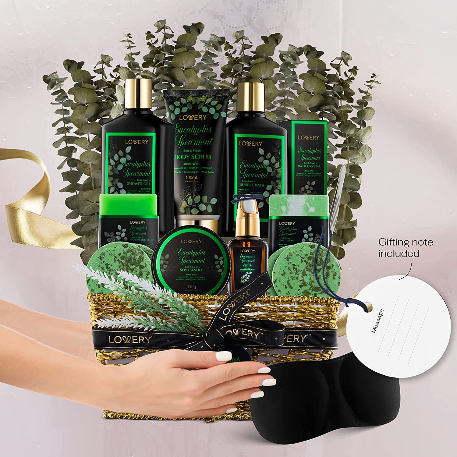 Eucalyptus Spearmint Home Bath Set - 17Pc Spa Gift Basket