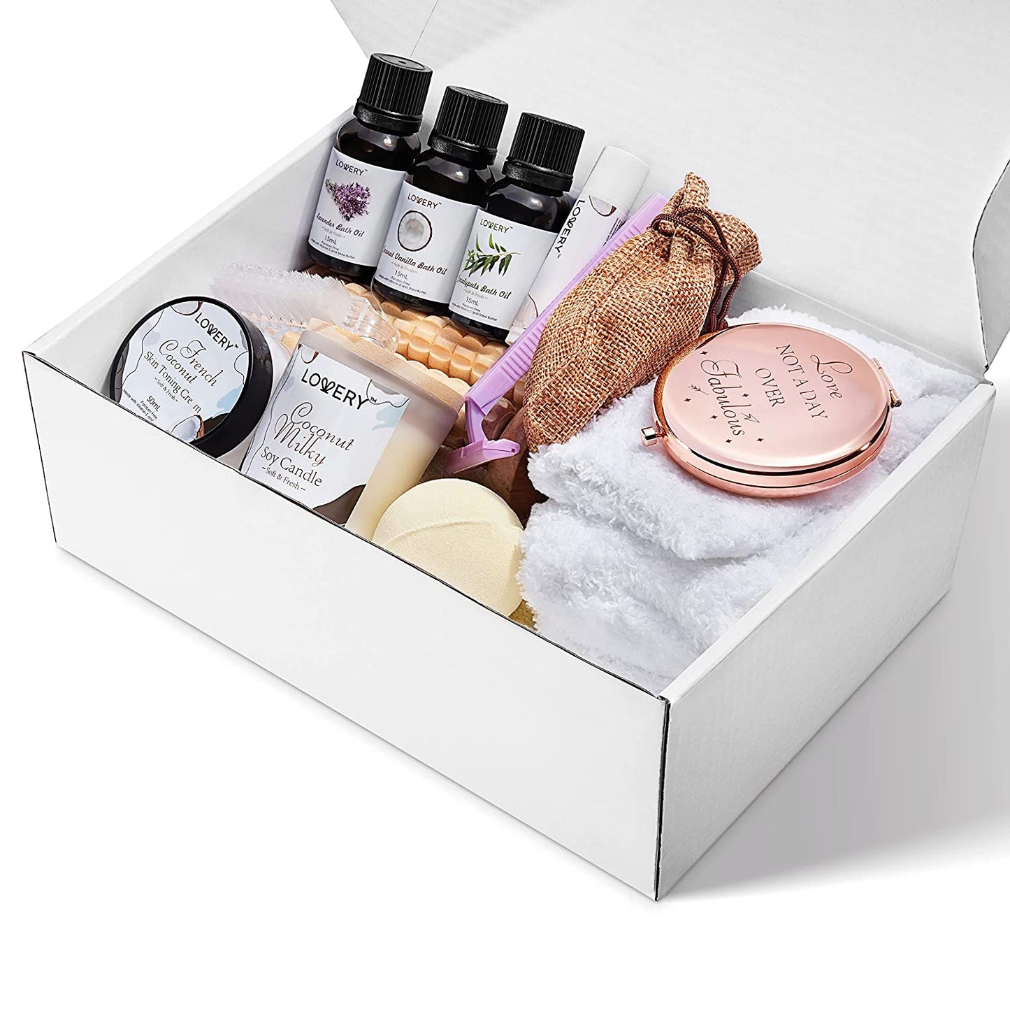 French Coconut Handmade Gift Box - 20Pc Self Care Package
