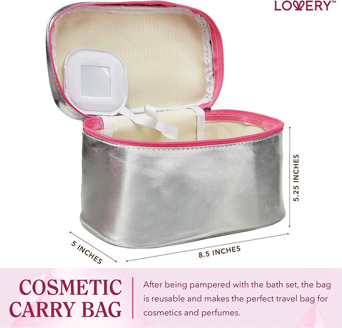 Cherry Blossom Home Spa Kit -  8Pc Cosmetic Bag Kit