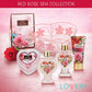 Red Rose Bath Gift Basket - 8Pc Body Care Heart Set