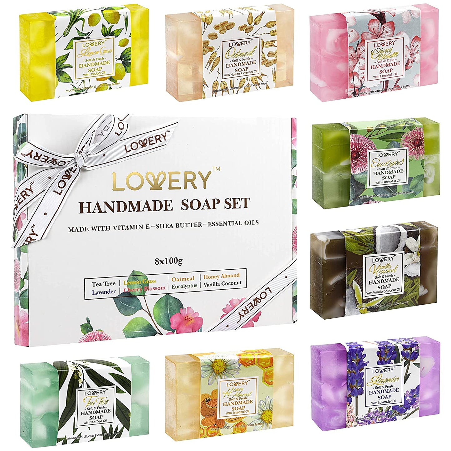 Handmade Soap Set - 8Pc Variety Pack Bath Gift