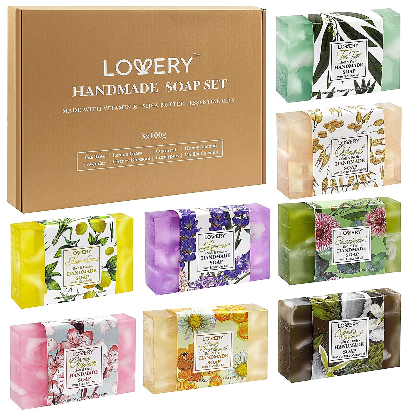 Handmade Soap Set - 8pc Variety Pack Bath Soap