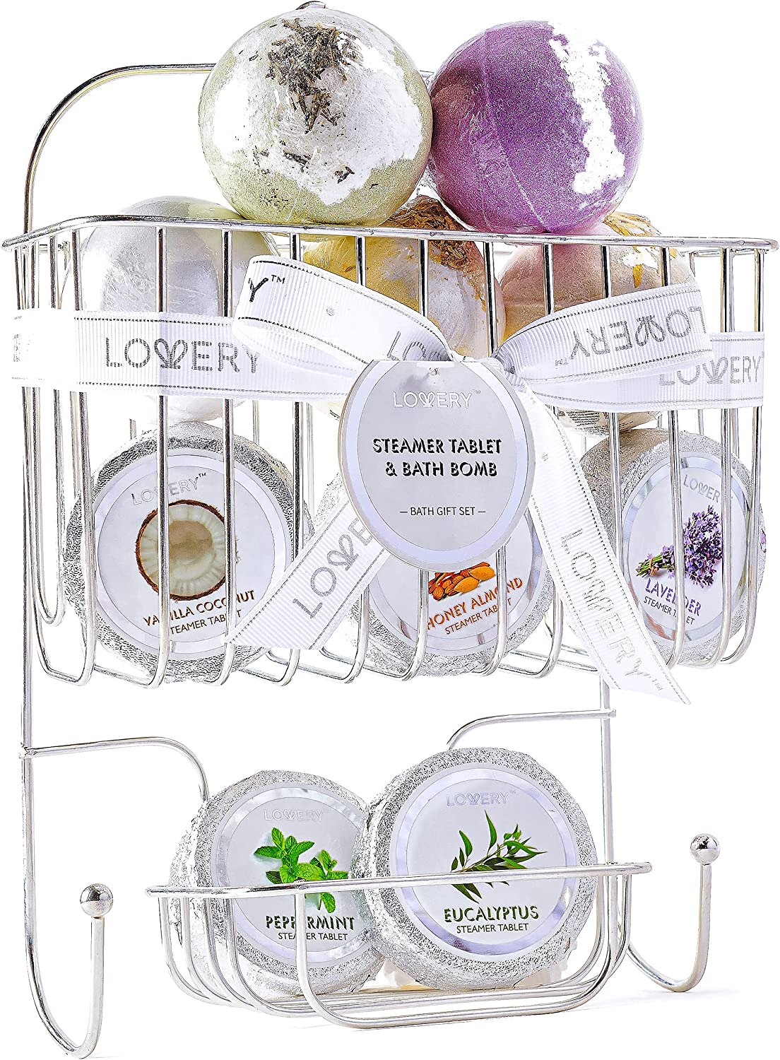 Shower Steamers and Bath Bombs Set - 11Pc Aromatherapy Caddy Gift