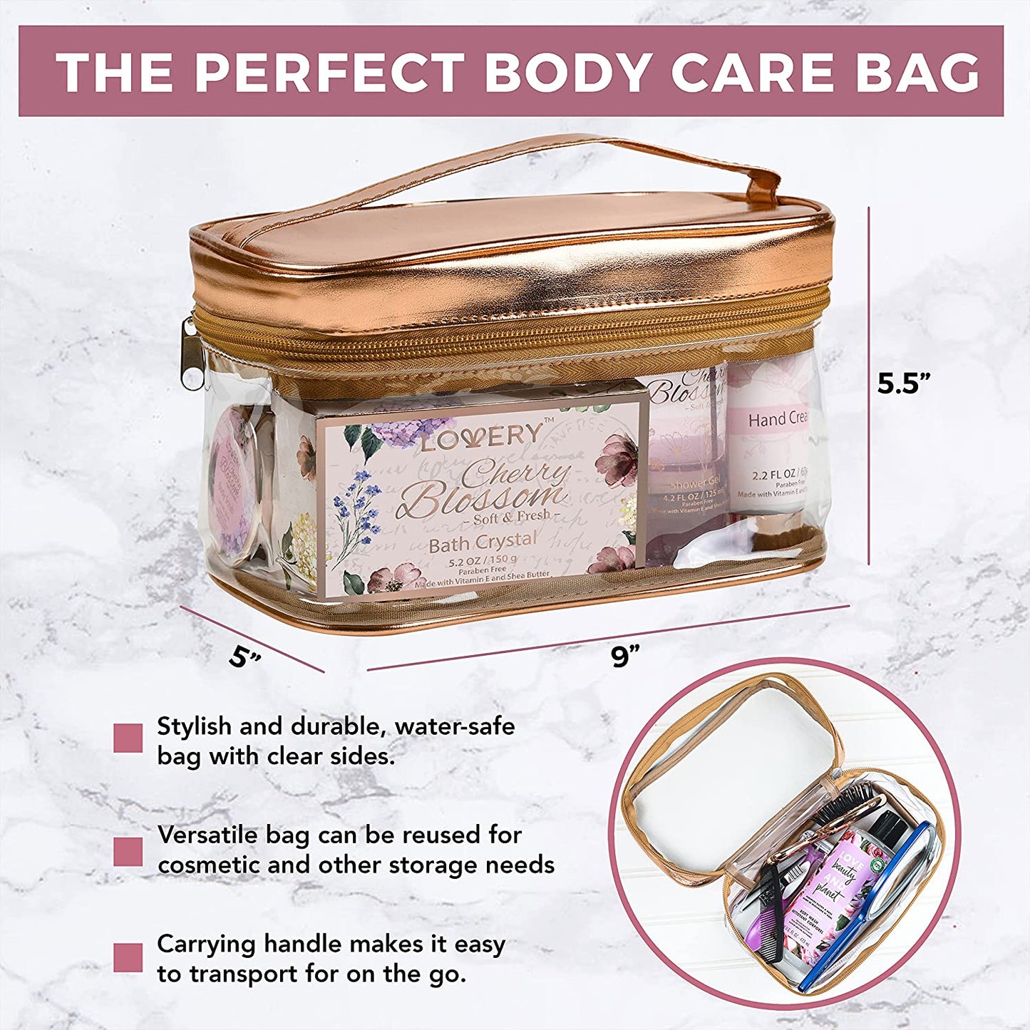 Lovery Body Care Gift Set, Japanese Cherry Blossom Home Spa Tote Bag Gift  Set, 25 Piece - Macy's